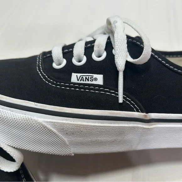 Vans Off The Wall Black and White Canvas Tennis Shoes Size Men 4.0 Women 5.5 - Picture 6 of 12